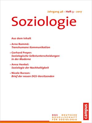 cover image of Soziologie 3.2017